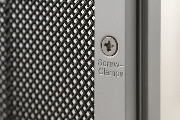 Outdoor Living & Safety: Security Screens for Patios and Alfresco Spaces on the Gold Coast 4 Close-up view of Crimsafe stainless-steel mesh and Screw-Clamp frame detail.