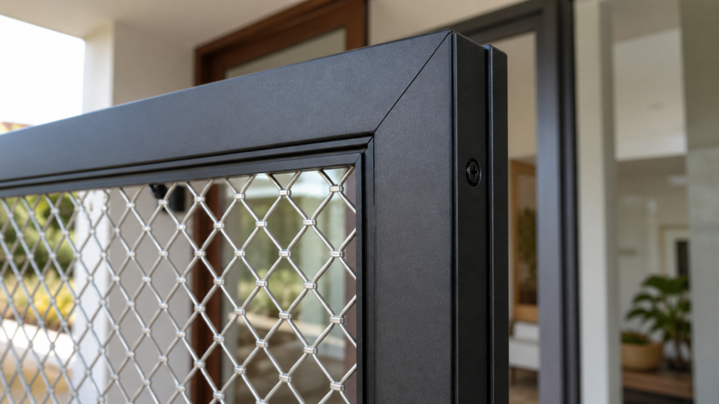 Why Security Screens Fail: How Proper Installation Prevents It 5 Close-up of security screen mesh secured inside a strong frame.